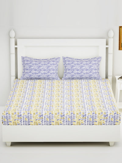 226_Newyork Soft 100% Natural Cotton King Size Double Bedsheet With 2 Pillow Covers_BED3121_2