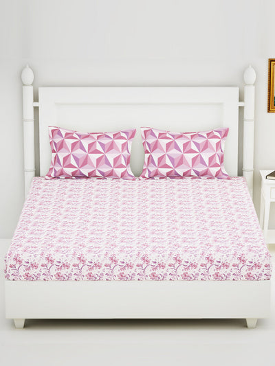226_Newyork Soft 100% Natural Cotton King Size Double Bedsheet With 2 Pillow Covers_BED3124_2