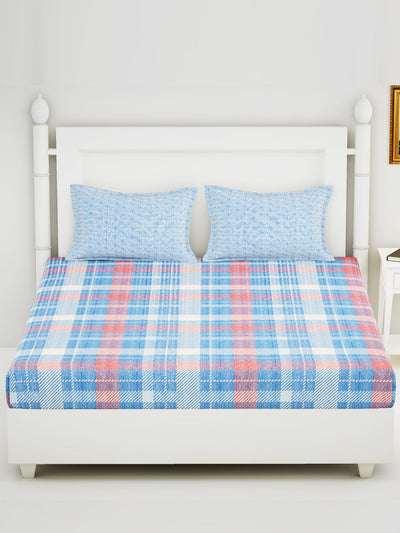 226_Newyork Soft 100% Natural Cotton King Size Double Bedsheet With 2 Pillow Covers_BED3129_2