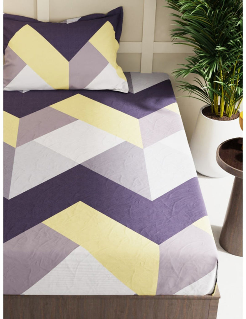Extra Smooth Micro Single Bedsheet With 1 Pillow Cover <small> (geometric-mutli)</small>