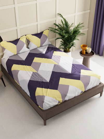 Extra Smooth Micro Double Bedsheet With 2 Pillow Covers <small> (geometric-mutli)</small>