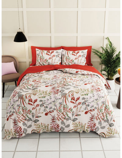 Extra Smooth Micro Single Bedsheet With 1 Pillow Cover <small> (floral-beige/multi)</small>