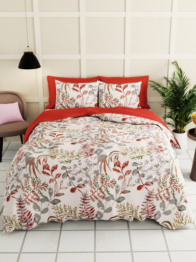 Extra Smooth Micro Double Bedsheet With 2 Pillow Covers <small> (floral-beige/multi)</small>