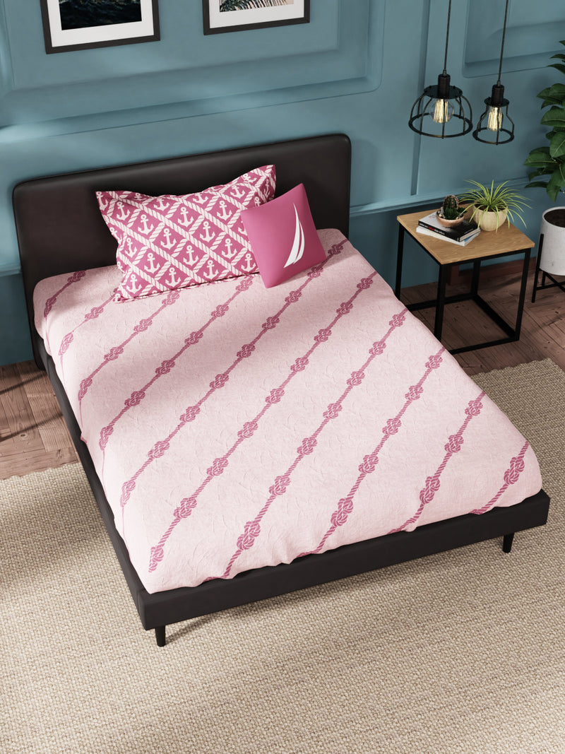 Super Soft 100% Cotton Single Bedsheet With 1 Pillow Cover <small> (abstract-red/pink)</small>