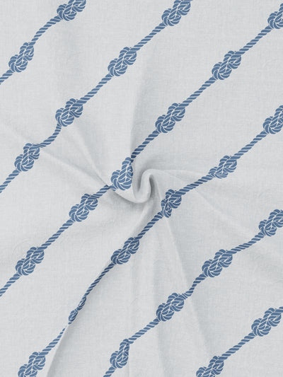 Super Soft 100% Cotton Fitted King Bedsheet With Elastic Corners With 2 Pillow Covers <small> (abstract-blue/white)</small>