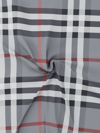 100% Premium Cotton Single Bedsheet With 1 Pillow Cover <small> (checks-grey)</small>