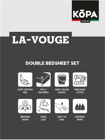 Extra Smooth Micro Double Bedsheet With 2 Pillow Covers <small> (ornamental-lt.peach/multi)</small>