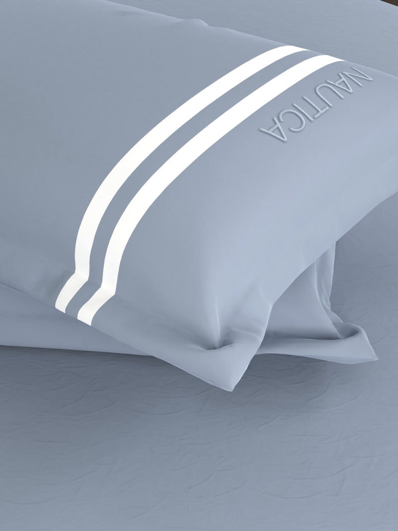 Luxurious 100% Egyptian Satin Cotton King Bedsheet With 2 Pillow Covers <small> (solid-powder blue)</small>