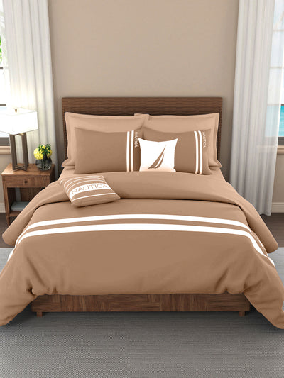 Luxurious 100% Egyptian Satin Cotton King Bedsheet With 2 Pillow Covers <small> (solid-tan)</small>