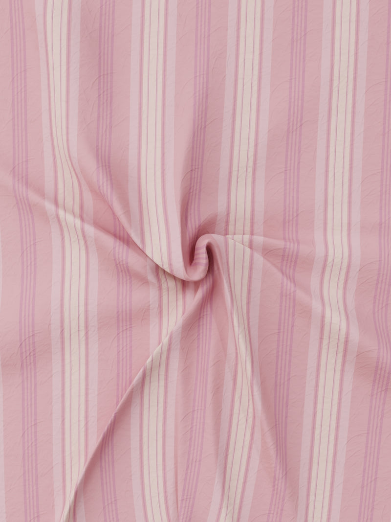 Super Fine 100% Egyptian Satin Cotton Single Bedsheet With 1 Pillow Cover <small> (stripe-peach/blue)</small>