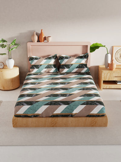 Bamboo Micro King Bedsheet With 2 Pillow Covers <small> (floral-shagreen)</small>