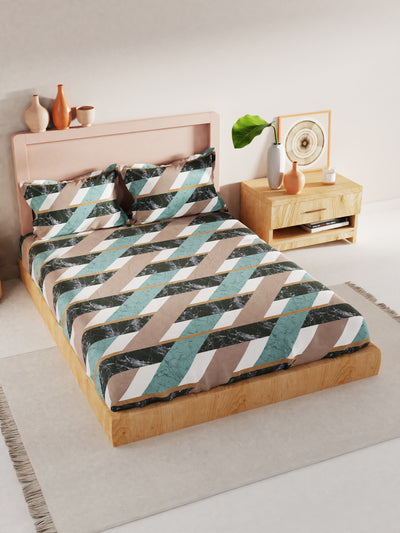 Bamboo Micro King Bedsheet With 2 Pillow Covers <small> (floral-shagreen)</small>