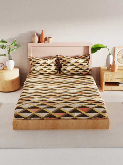 Bamboo Micro King Bedsheet With 2 Pillow Covers <small> (geomatric-multi)</small>