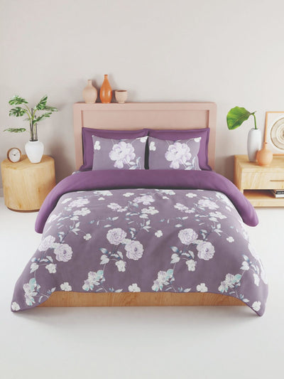 Bamboo Micro King Bedsheet With 2 Pillow Covers <small> (floral-stone)</small>