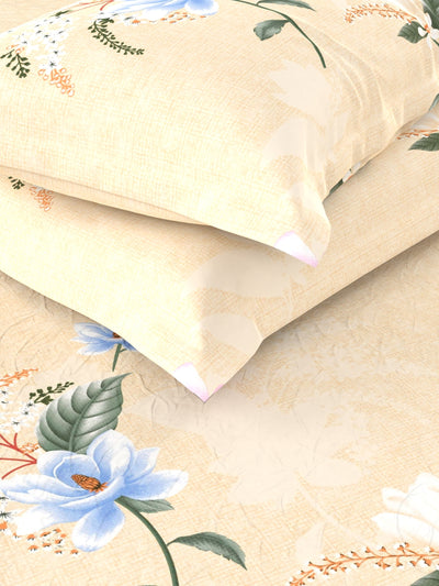 Bamboo Micro King Bedsheet With 2 Pillow Covers <small> (floral-yellow)</small>