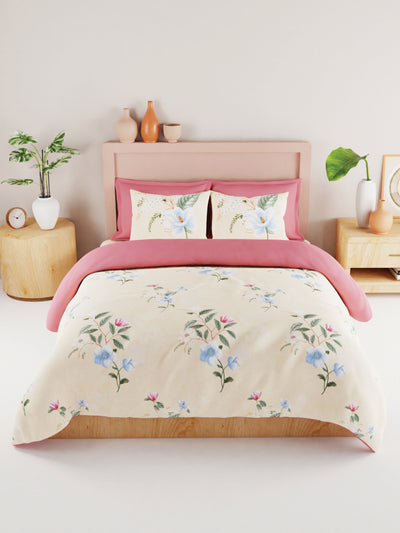 Bamboo Micro King Bedsheet With 2 Pillow Covers <small> (floral-yellow)</small>