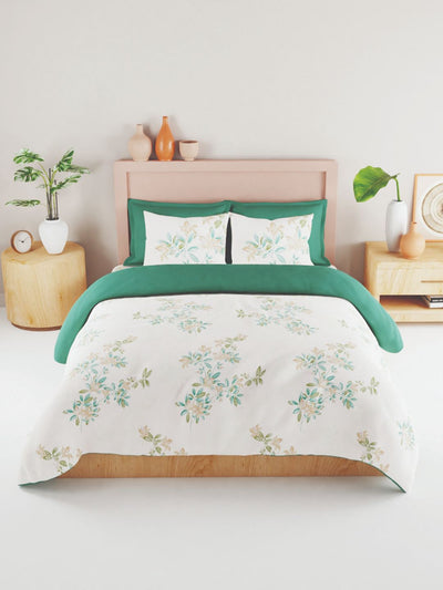 Bamboo Micro King Bedsheet With 2 Pillow Covers <small> (floral-ivory)</small>
