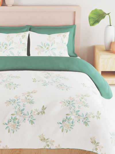 Bamboo Micro King Bedsheet With 2 Pillow Covers <small> (floral-ivory)</small>