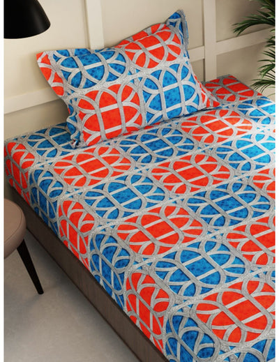 Extra Smooth Micro Single Bedsheet With 1 Pillow Cover <small> (geometric-multi)</small>