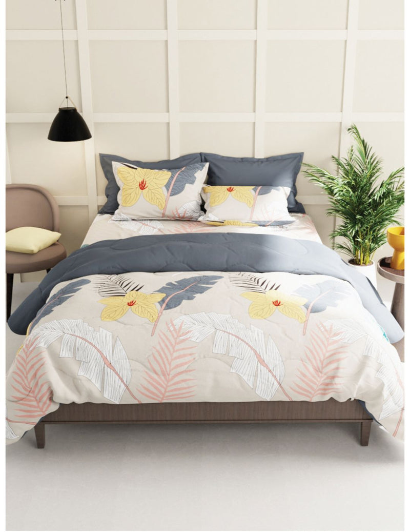 Extra Smooth Micro Single Bedsheet With 1 Pillow Cover <small> (floral-biscuit)</small>