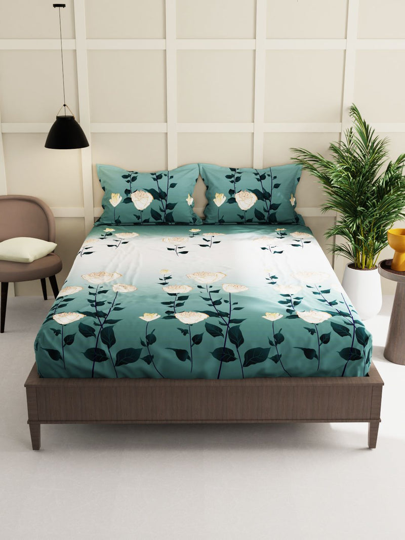 Extra Smooth Micro Double Bedsheet With 2 Pillow Covers <small> (floral-multi)</small>
