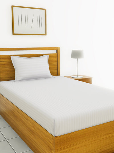 226_Hilton Super Soft 100% Egyptian Cotton Satin Stripe Single Bedsheet With 1 Pillow Cover_BED812S-A_1