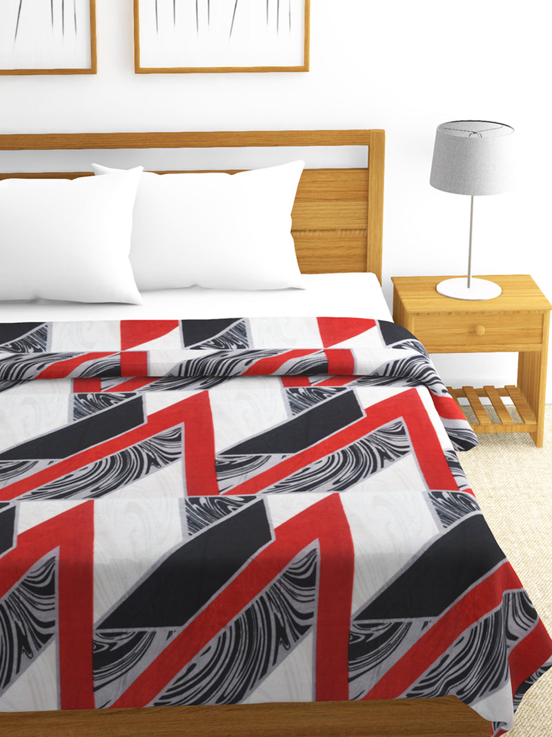 Ultra Soft Microfiber Double Bed Ac Blanket <small> (abstract-red/black)</small>