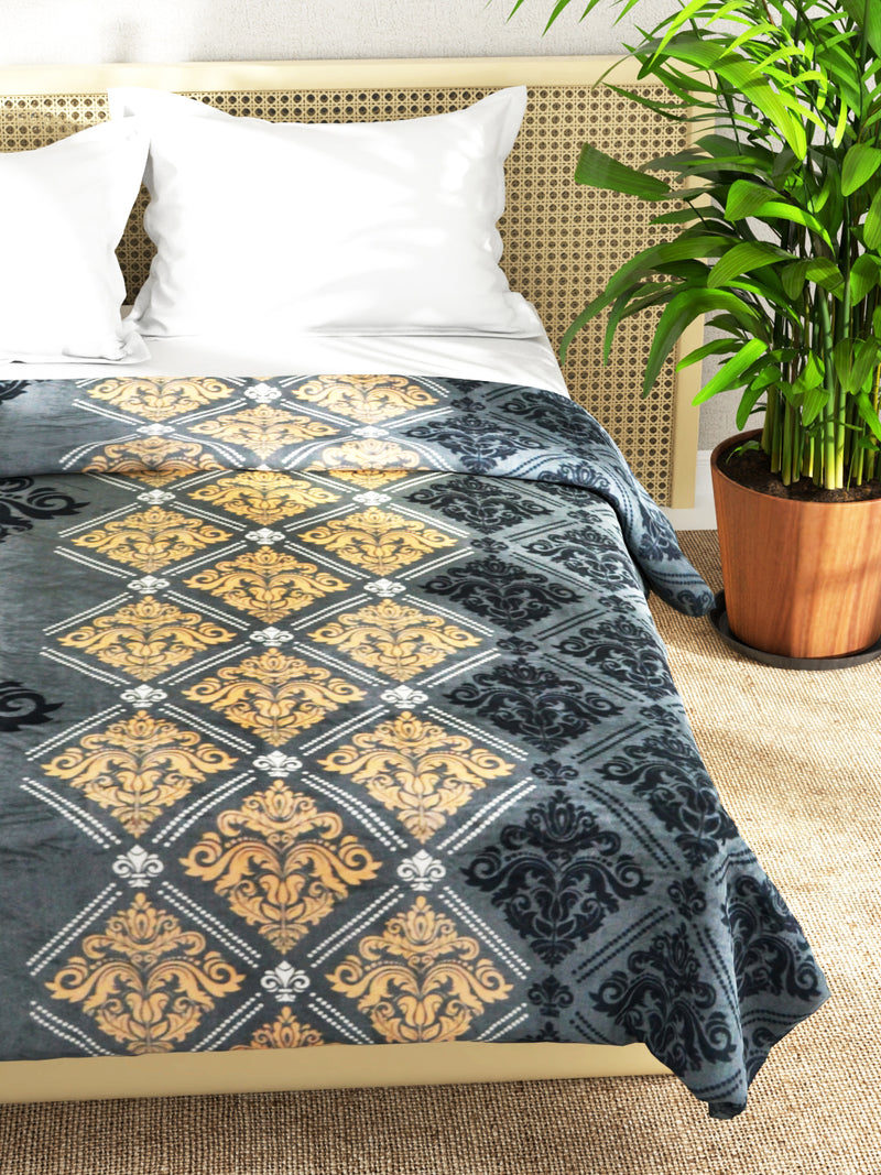 Ultra Soft Microfiber Double Bed Ac Blanket <small> (pride-ornamental-black)</small>