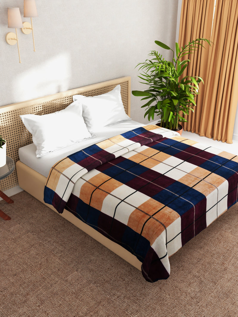 Ultra Soft Microfiber Double Bed Ac Blanket <small> (pride-checks-multi)</small>