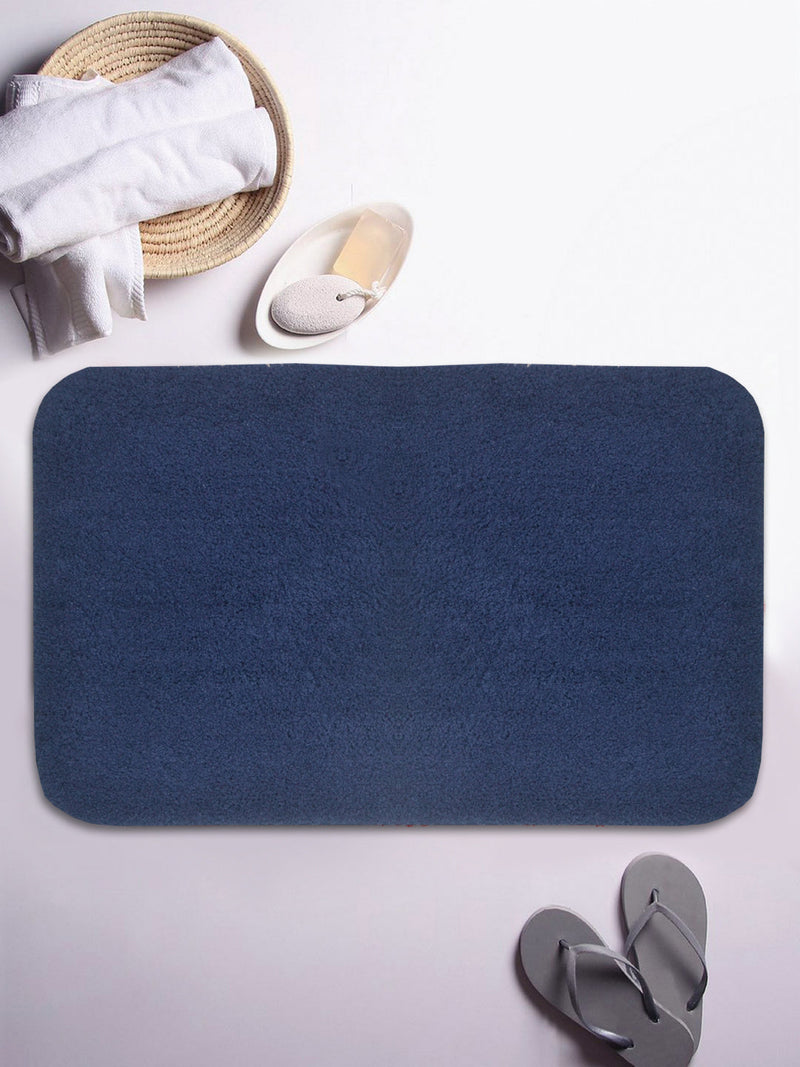 Thick Ultra Soft Anti Slip Bath Mat (Hygro Tech) <small> (solid-navy blue)</small>