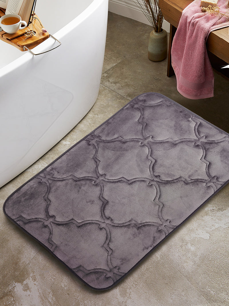 Memory Foam Anti Slip Bath Mat <small> (moroccan trellis-roseberry)</small>