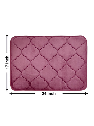 Memory Foam Anti Slip Bath Mat <small> (moroccan trellis-roseberry)</small>