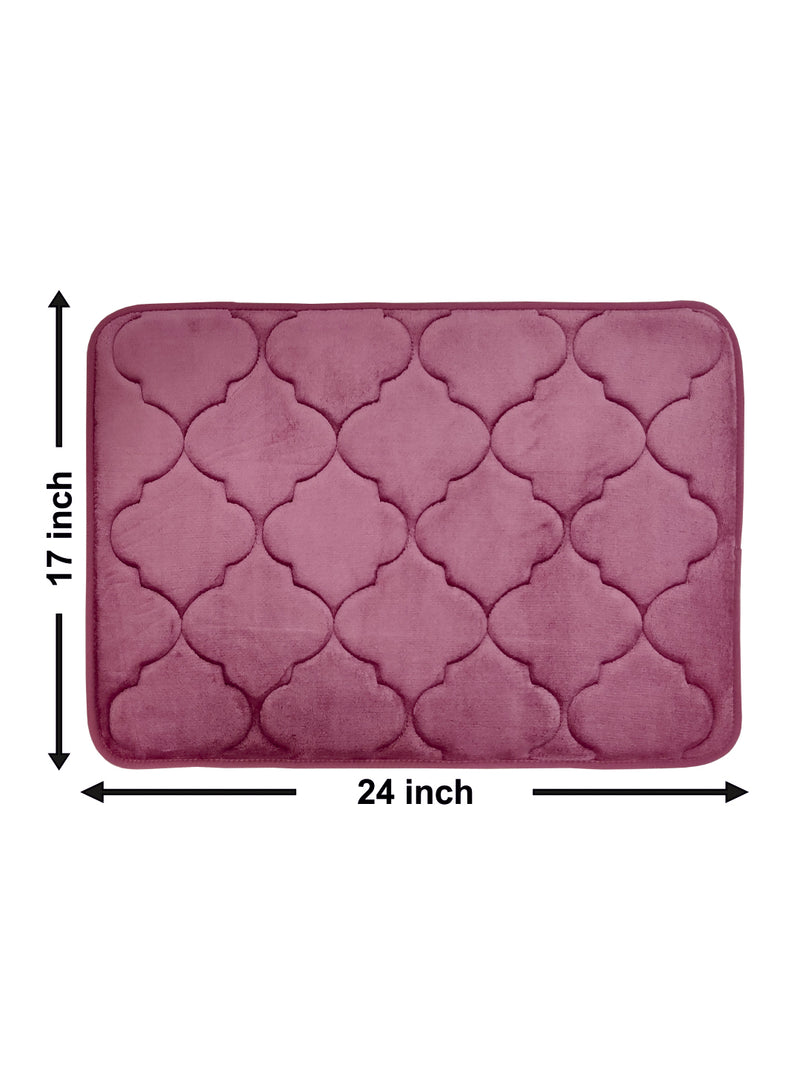 Memory Foam Anti Slip Bath Mat <small> (moroccan trellis-roseberry)</small>