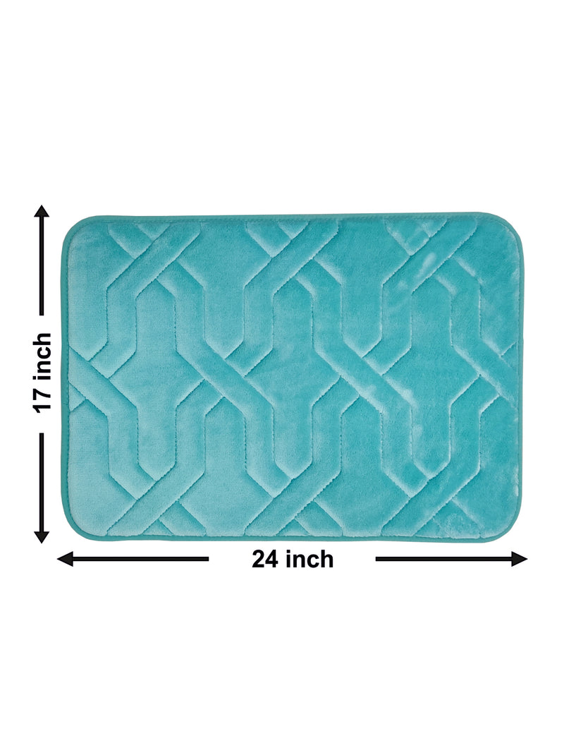 Memory Foam Anti Slip Bath Mat <small> (maze square-royal blue)</small>