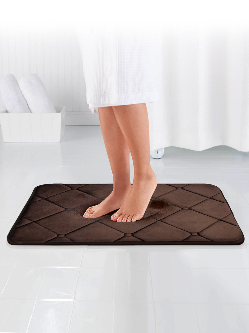 Memory Foam Anti Slip Bath Mat <small> (moroccan trellis-roseberry)</small>
