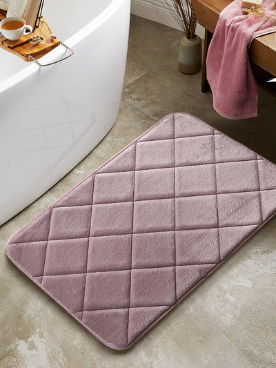 Memory Foam Anti Slip Bath Mat <small> (moroccan trellis-roseberry)</small>