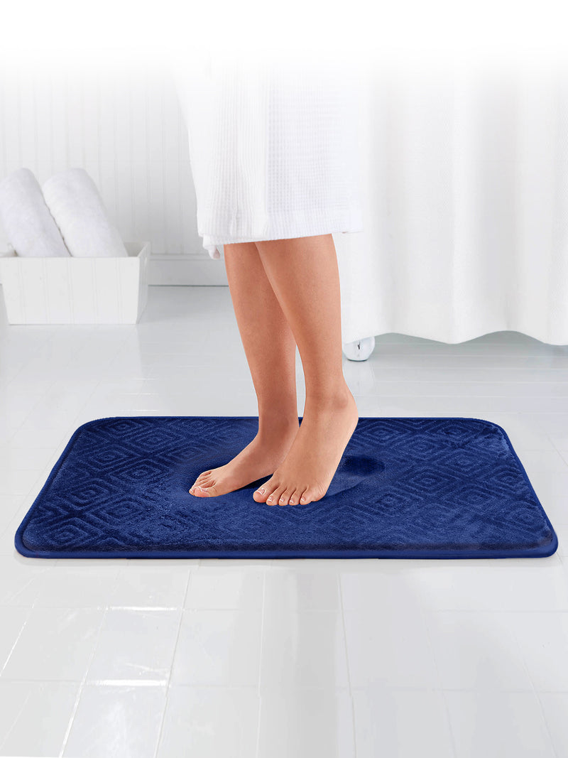 Memory Foam Anti Slip Bath Mat <small> (moroccan trellis-roseberry)</small>