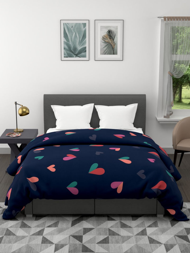 Super Soft Microfiber Double Comforter For All Weather <small> (abstract-navy)</small>