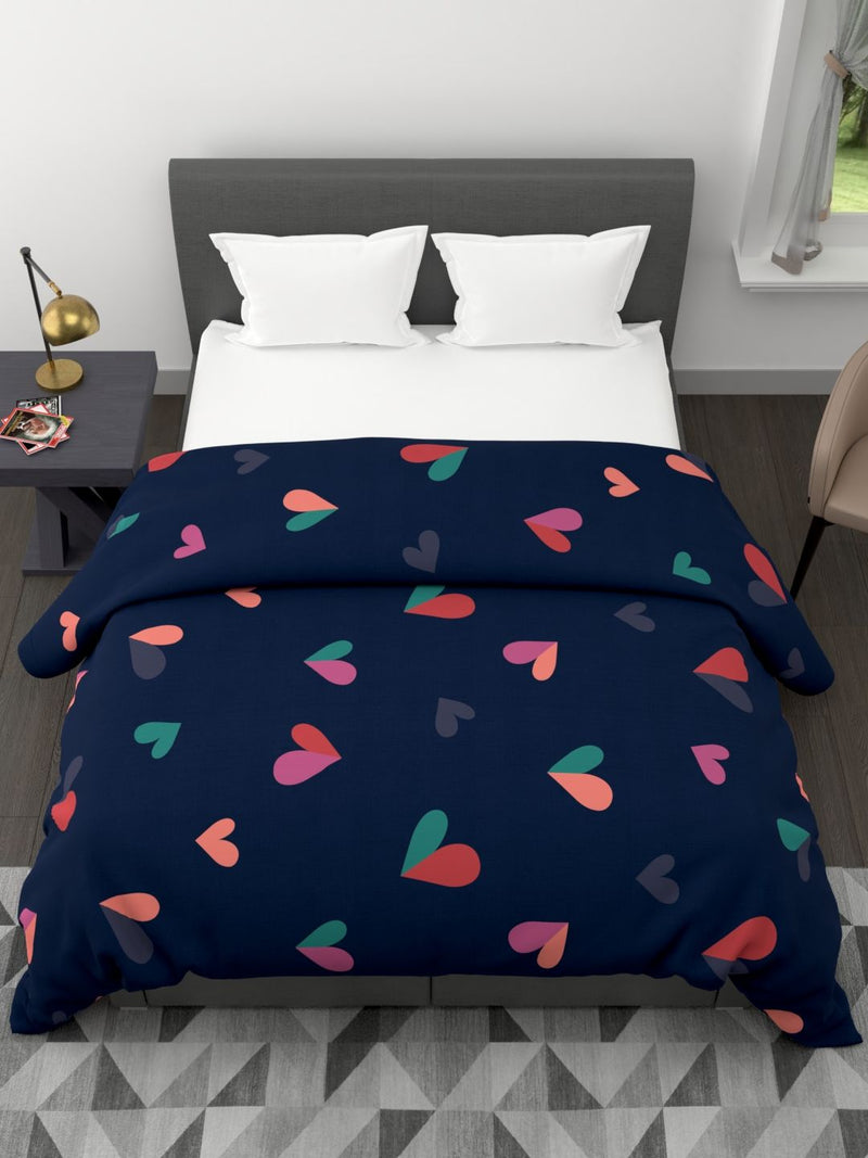 Super Soft Microfiber Double Comforter For All Weather <small> (abstract-navy)</small>