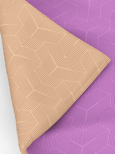 Superfine 100% Egyptian Cotton Fabric Reversible Comforter For All Weather <small> (abstract-purple/beige)</small>