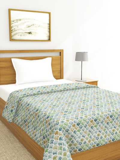 Super Soft 100% Natural Cotton Fabric Single Comforter For All Weather <small> (abstract-blue/multi)</small>