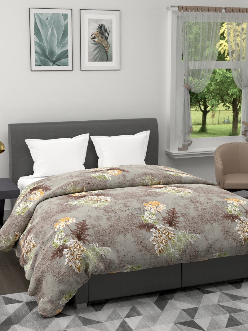 Super Soft Microfiber Double Comforter For All Weather <small> (floral-khaki)</small>