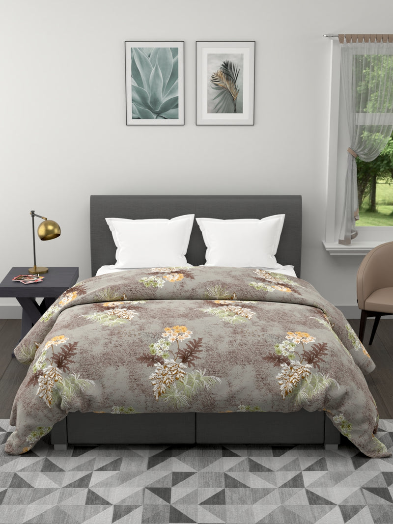 Super Soft Microfiber Double Comforter For All Weather <small> (floral-khaki)</small>