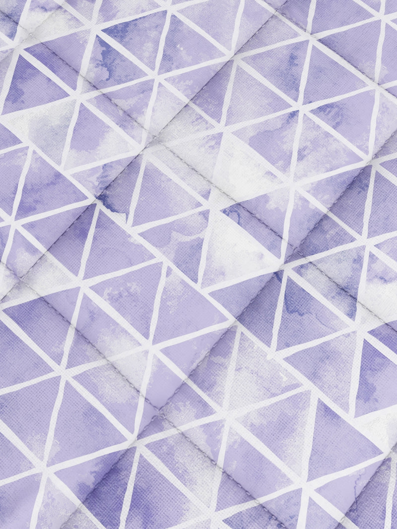 Super Soft 100% Natural Cotton Fabric Double Comforter For All Weather <small> (geometric-purple/white)</small>