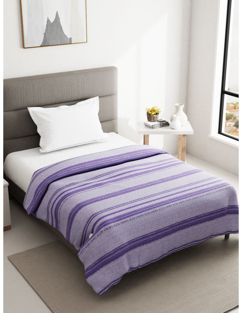Super Soft 100% Natural Cotton Fabric Single Comforter For All Weather <small> (abstract-purple)</small>