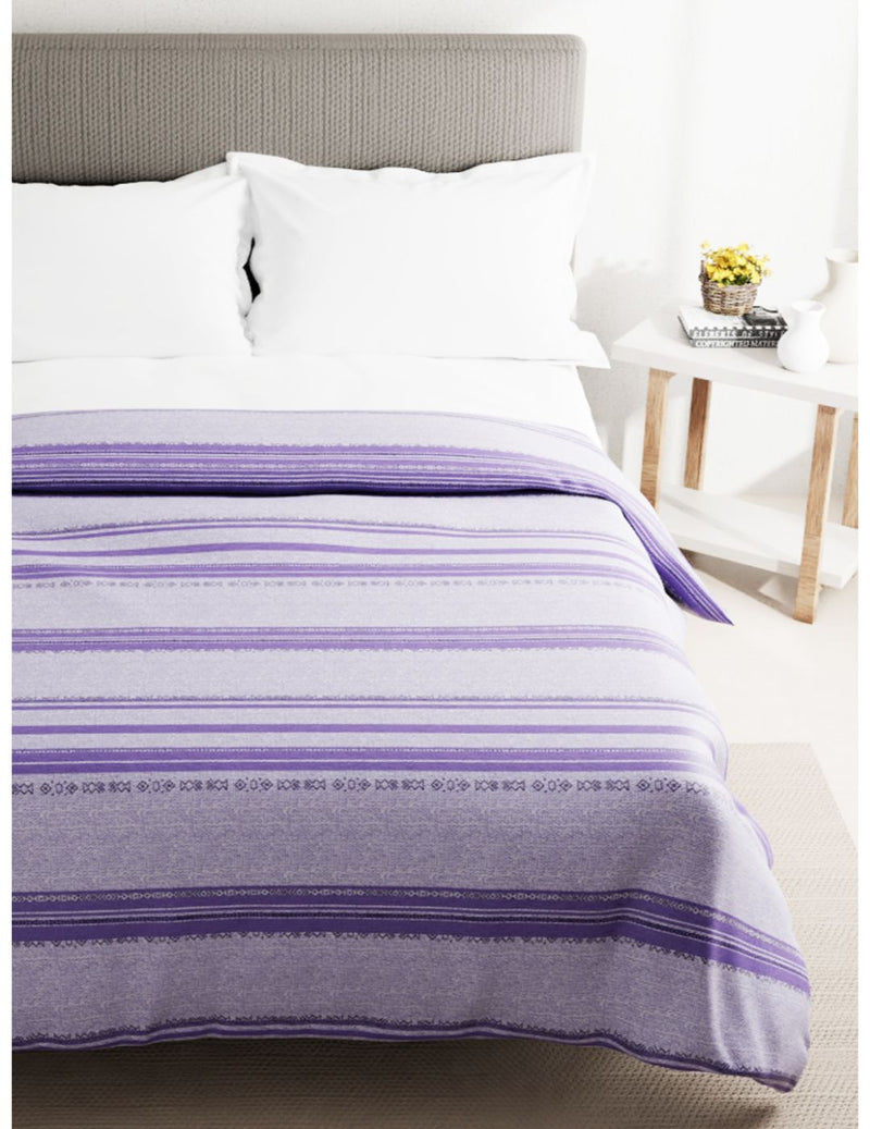 Super Soft 100% Natural Cotton Fabric Double Comforter For All Weather <small> (abstract-purple)</small>