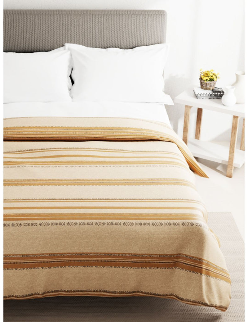 Super Soft 100% Natural Cotton Fabric Double Comforter For All Weather <small> (abstract-beige)</small>