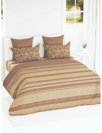 Super Soft 100% Natural Cotton Fabric Double Comforter For All Weather <small> (abstract-beige)</small>