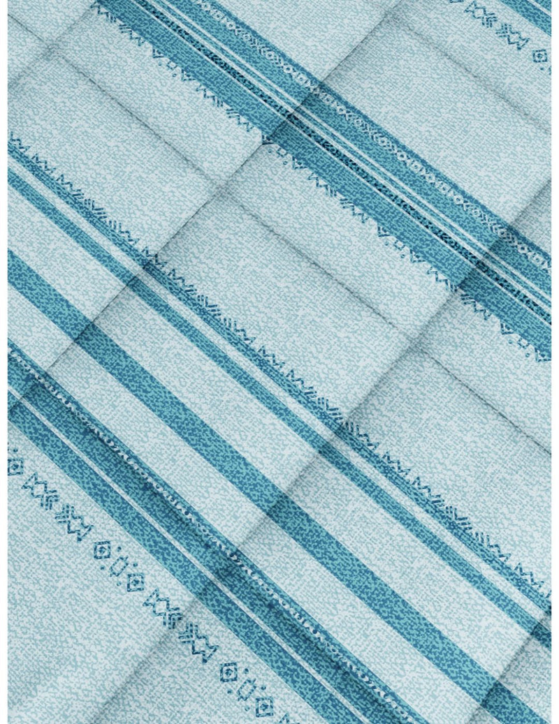 Super Soft 100% Natural Cotton Fabric Single Comforter For All Weather <small> (abstract-blue)</small>