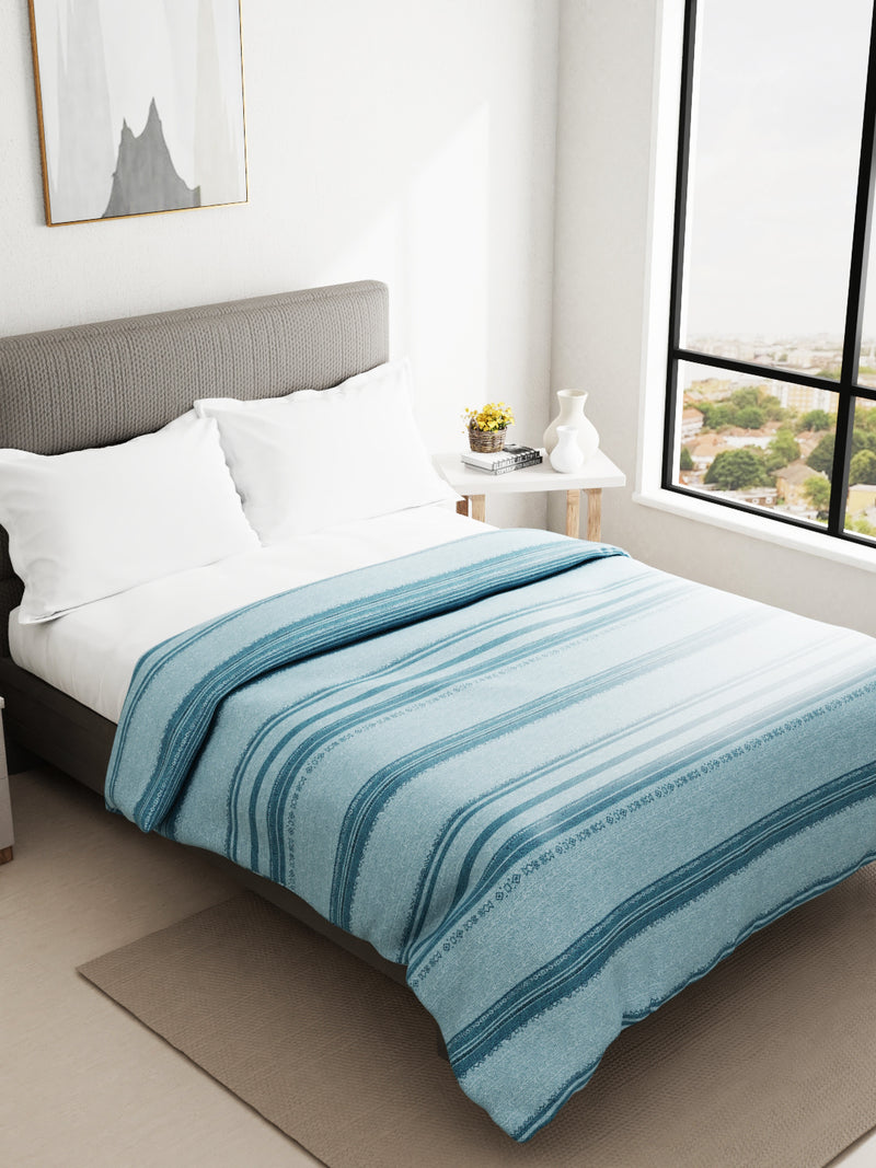 Super Soft 100% Natural Cotton Fabric Double Comforter For Winters <small> (abstract-blue)</small>